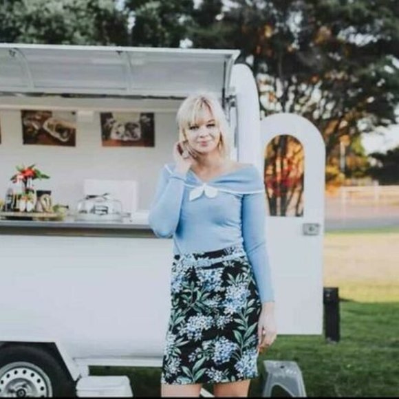 REVIEW Evelyn Blue Sailor Collar Knit Jumper BNWT - Picture 2 of 5